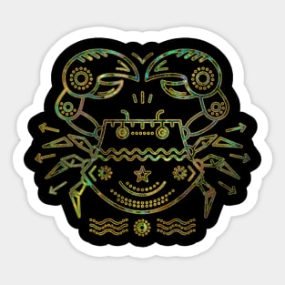 Cancer Zodiac Gold Abalone Sticker